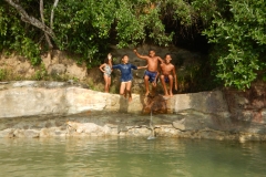 34. Local swimming hole, we were joined by a fisherman and his kids