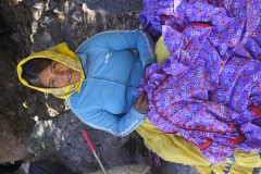 27. Tarahumara woman sewing a colorful skirt