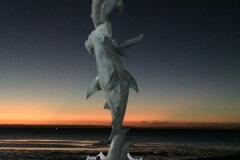 4. Hammerhead statue at sunset